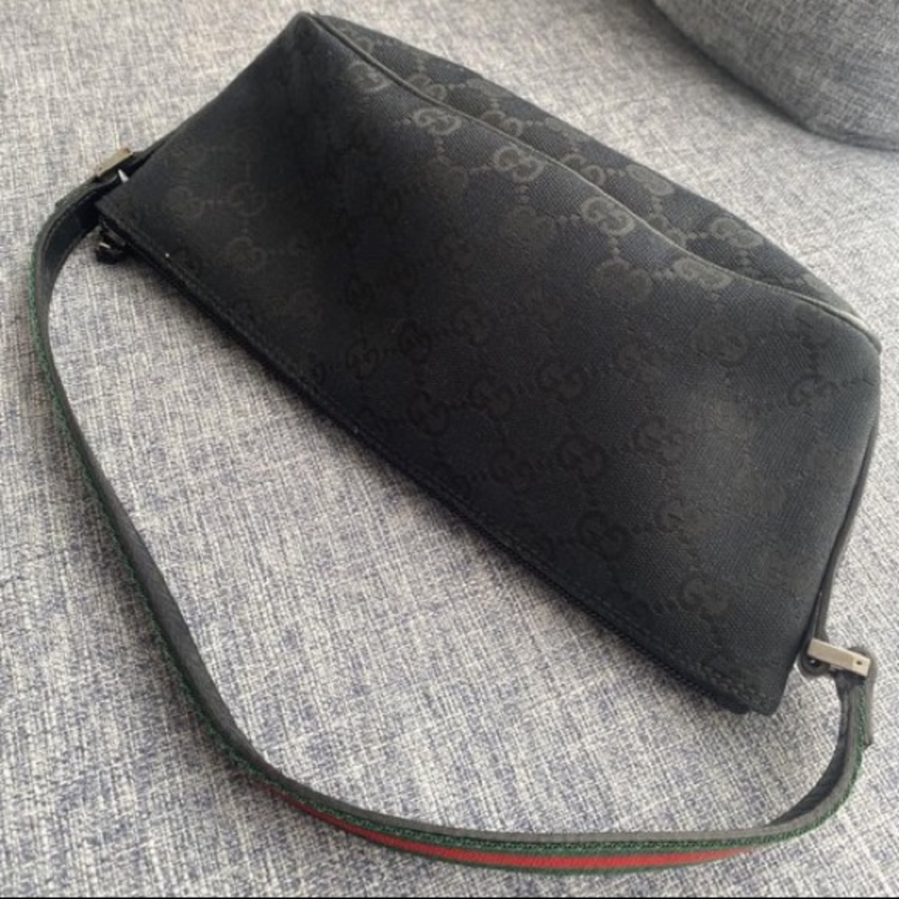 Gucci vintage black shoulder boat pochette bag baguette - Picture 5 of 5